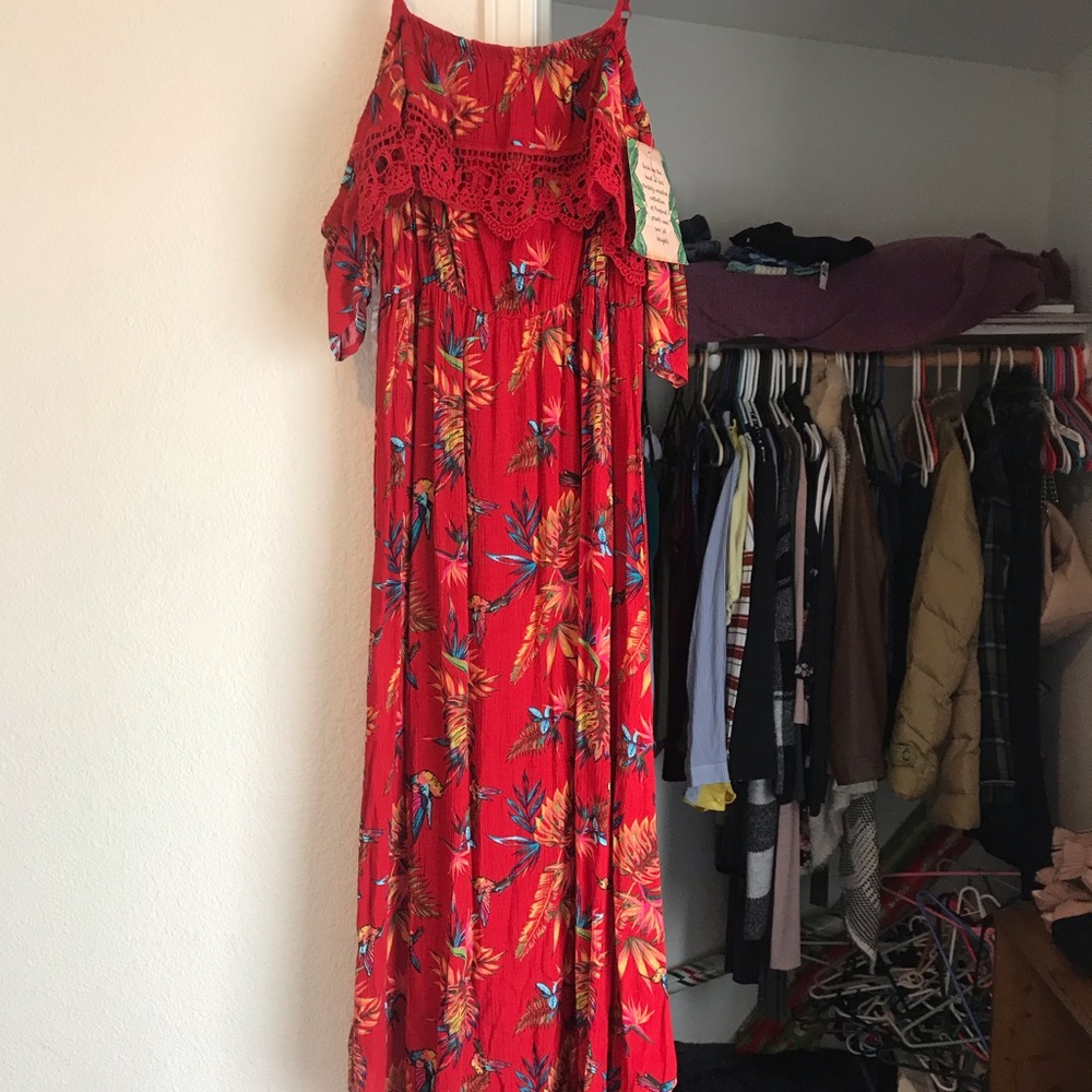 Brand new long red summer dress